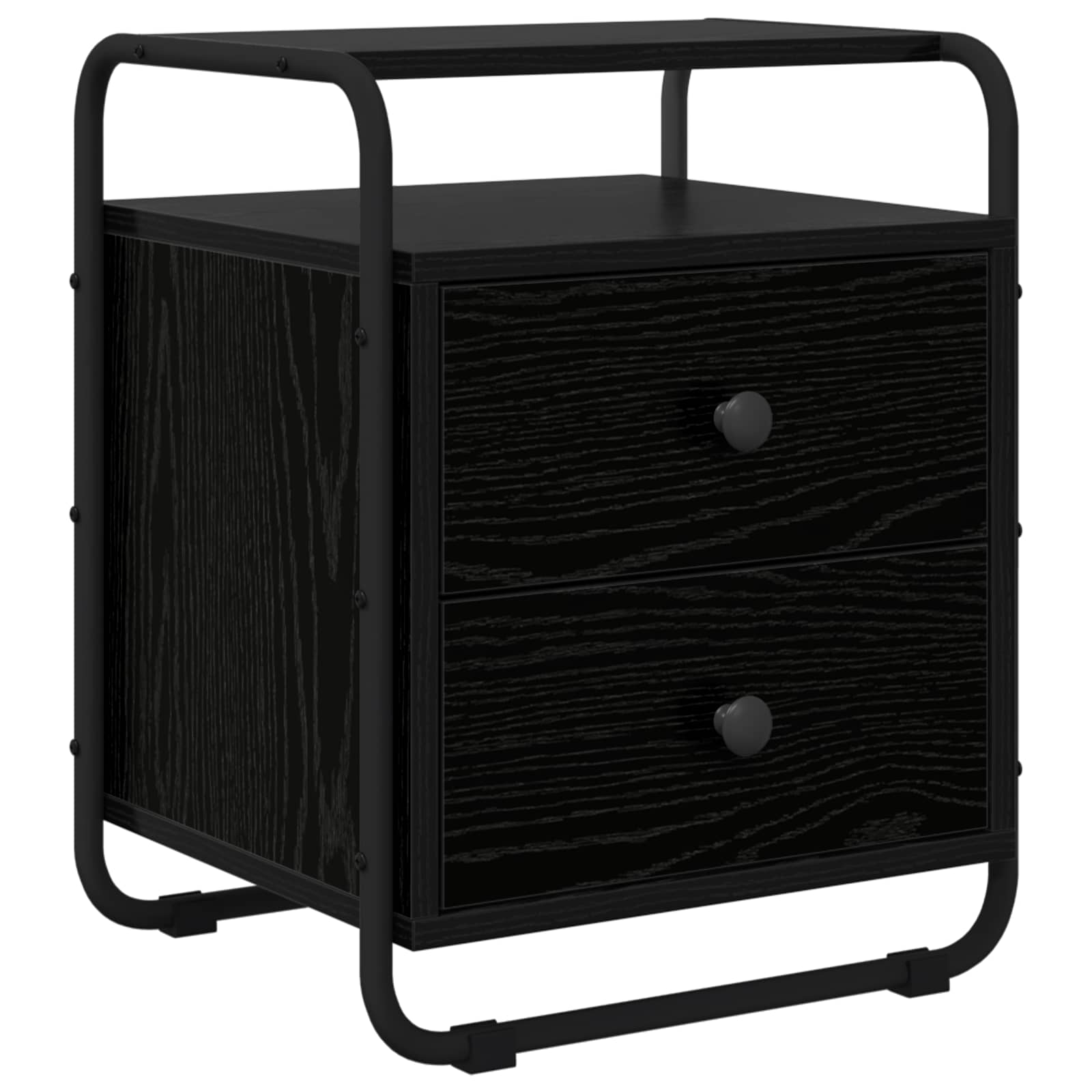 vidaXL Bedside Cabinet 2 pcs Black Oak 40 x 36.5 x 50 cm 4