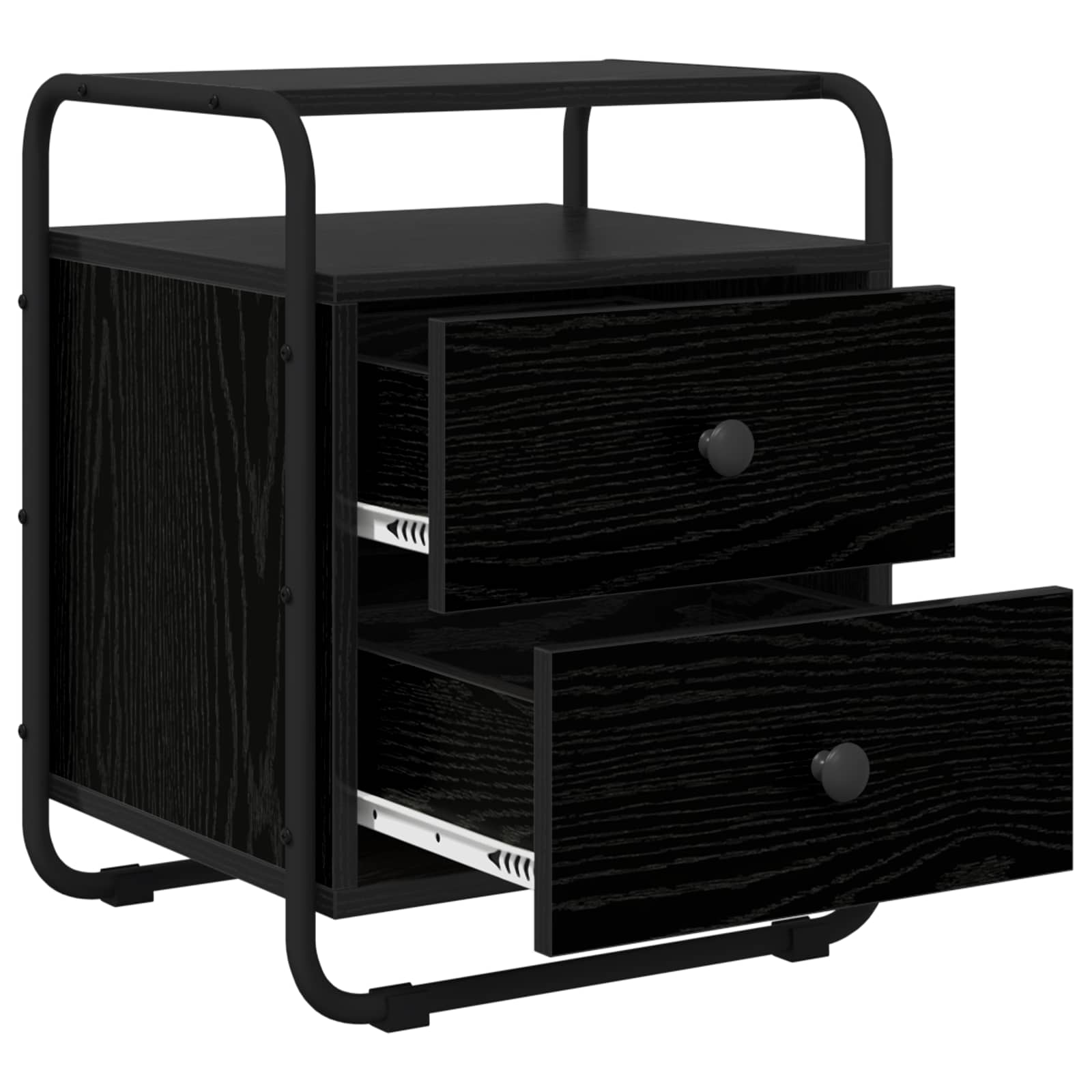 vidaXL Bedside Cabinet 2 pcs Black Oak 40 x 36.5 x 50 cm 5