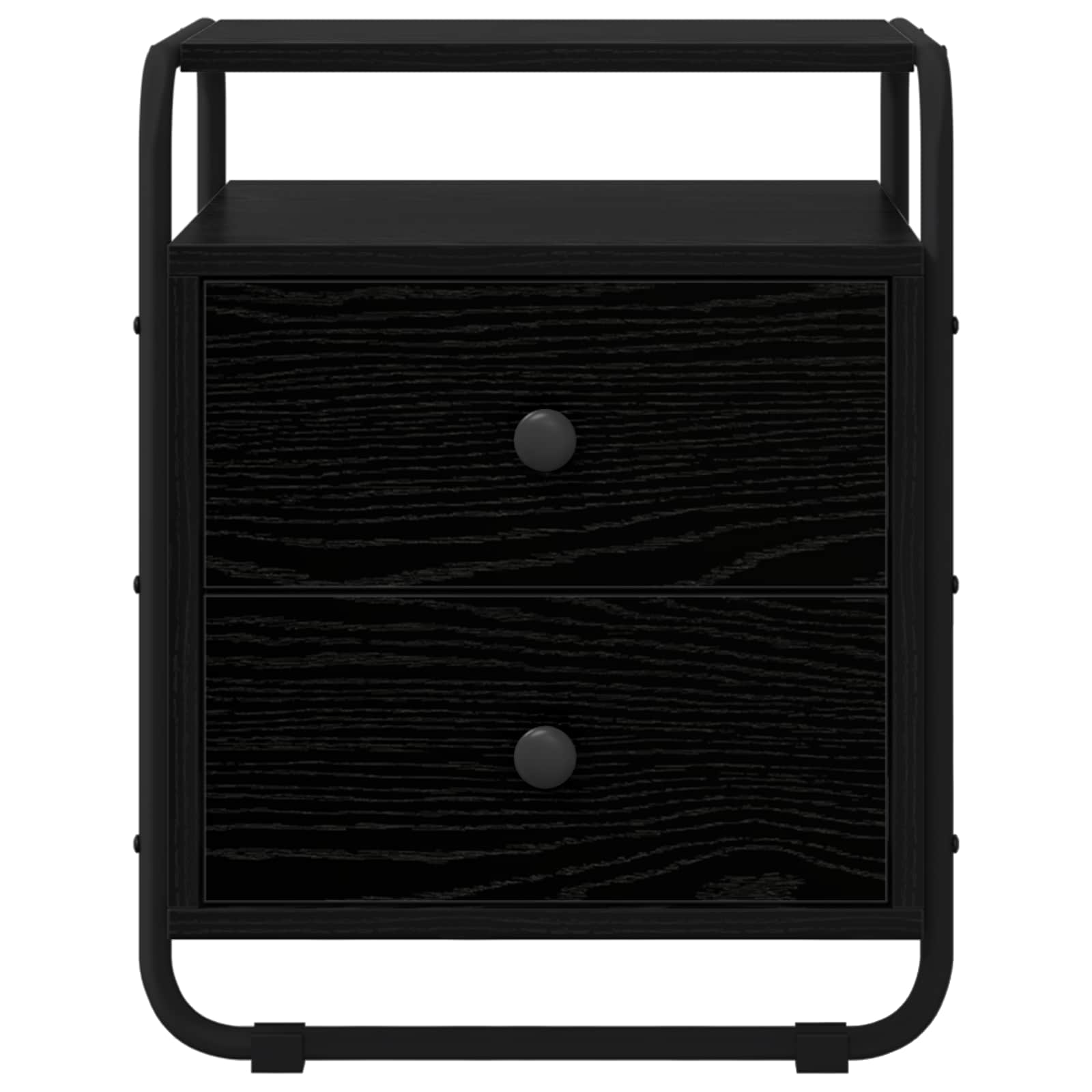 vidaXL Bedside Cabinet 2 pcs Black Oak 40 x 36.5 x 50 cm 6