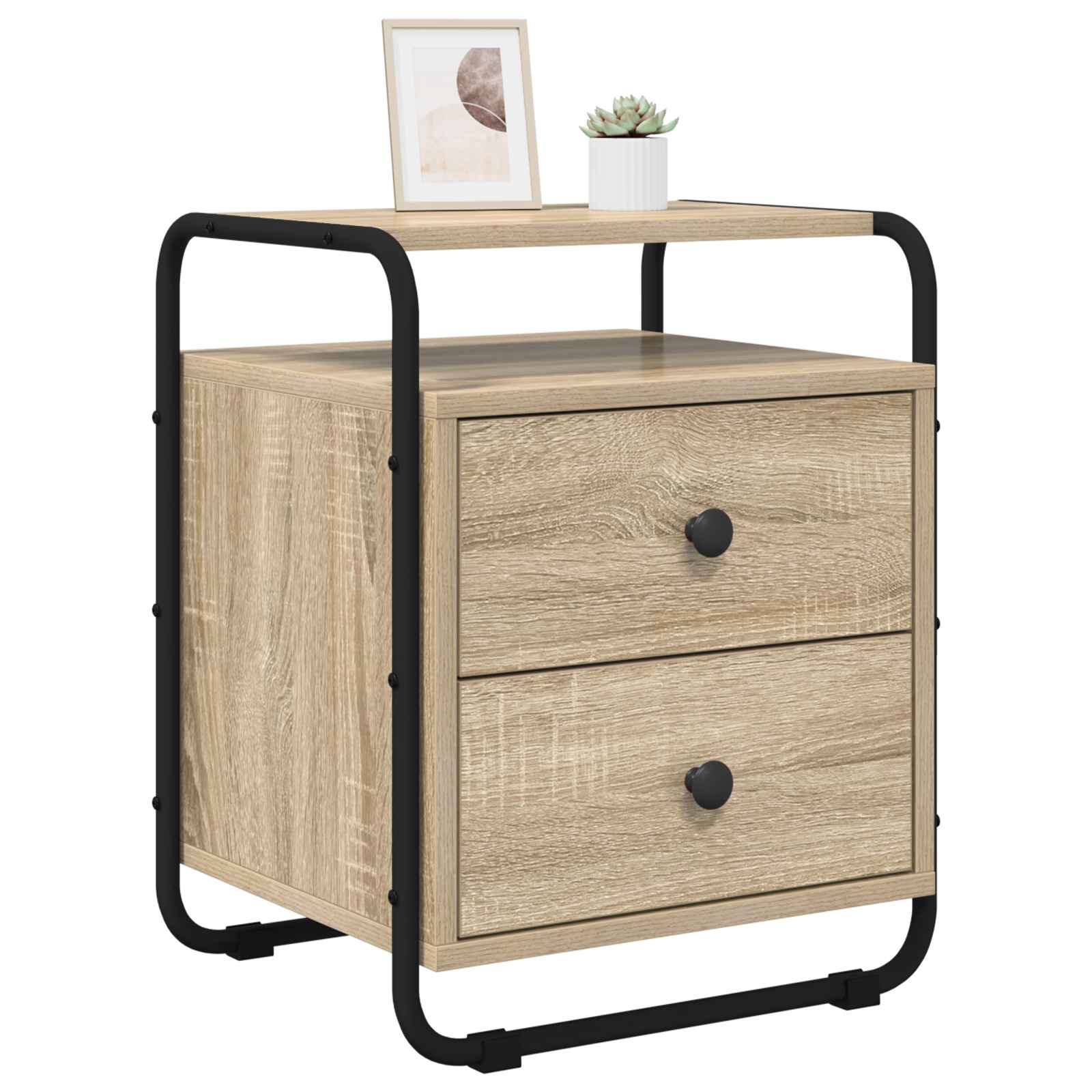 vidaXL Bedside Cabinet 2 pcs Sonoma Oak 40 x 36.5 x 50 cm 3