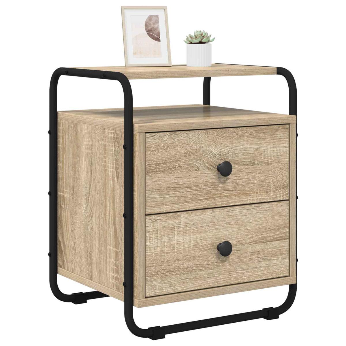vidaXL Bedside Cabinet 2 pcs Sonoma Oak 40 x 36.5 x 50 cm 3