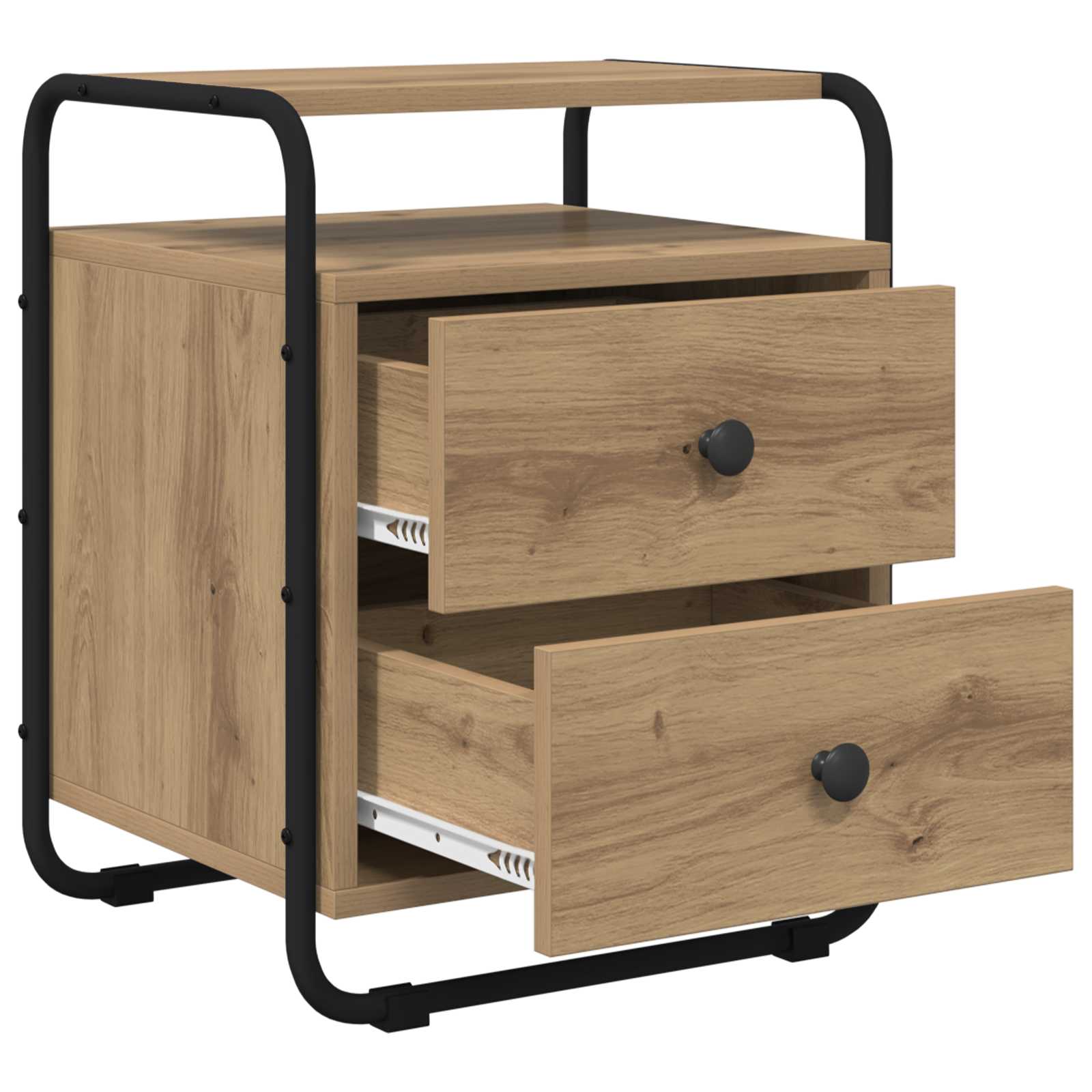 vidaXL Bedside Cabinet 2 pcs Artisan Oak 40 x 36.5 x 50 cm 4