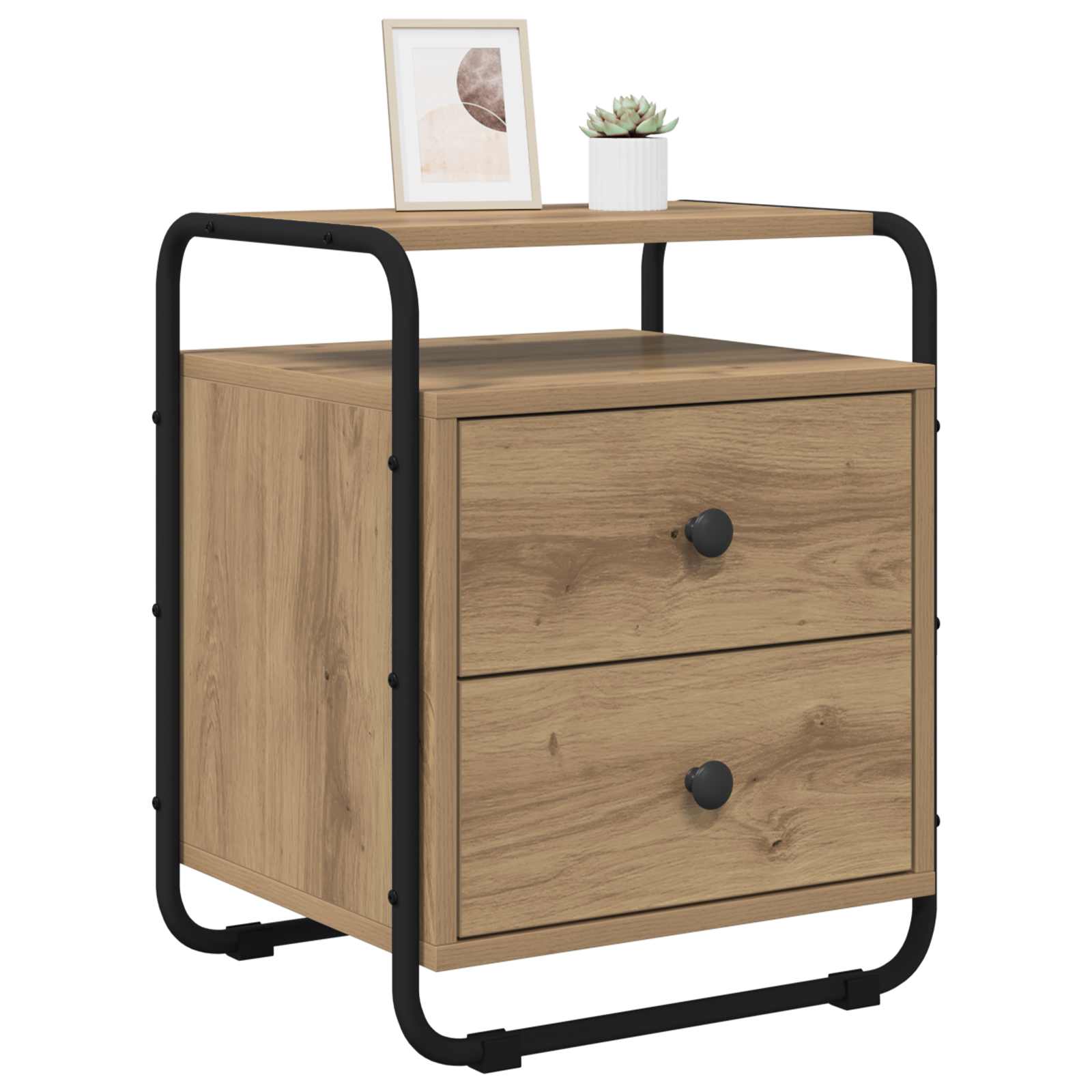 vidaXL Bedside Cabinet 2 pcs Artisan Oak 40 x 36.5 x 50 cm 2