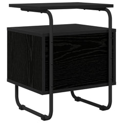 vidaXL Bedside Cabinet Black Oak 40 x 36.5 x 50 cm Engineered Wood 6