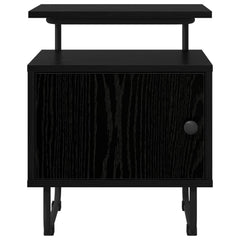 vidaXL Bedside Cabinet Black Oak 40 x 36.5 x 50 cm Engineered Wood 4