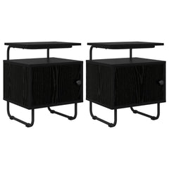 vidaXL Bedside Cabinet 2 pcs Black Oak 40 x 36.5 x 50 cm 1