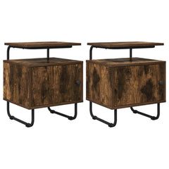 vidaXL Bedside Cabinet 2 pcs Smoked Oak 40 x 36.5 x 50 cm 1