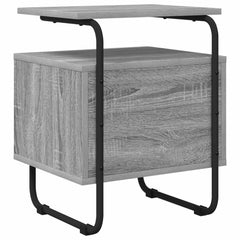 vidaXL Bedside Cabinet Grey Sonoma 40 x 36.5 x 50 cm Engineered Wood 6