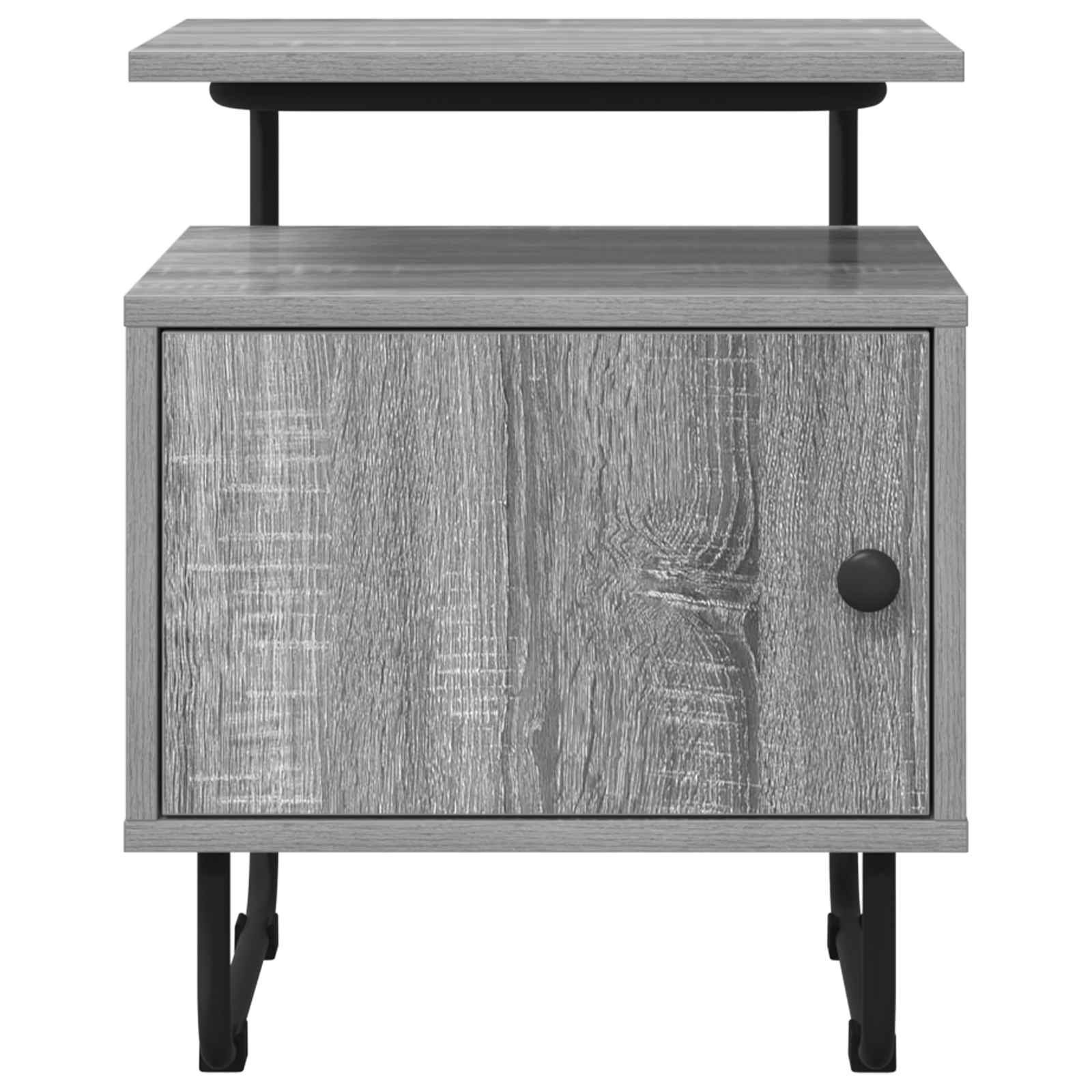 vidaXL Bedside Cabinet Grey Sonoma 40 x 36.5 x 50 cm Engineered Wood 4