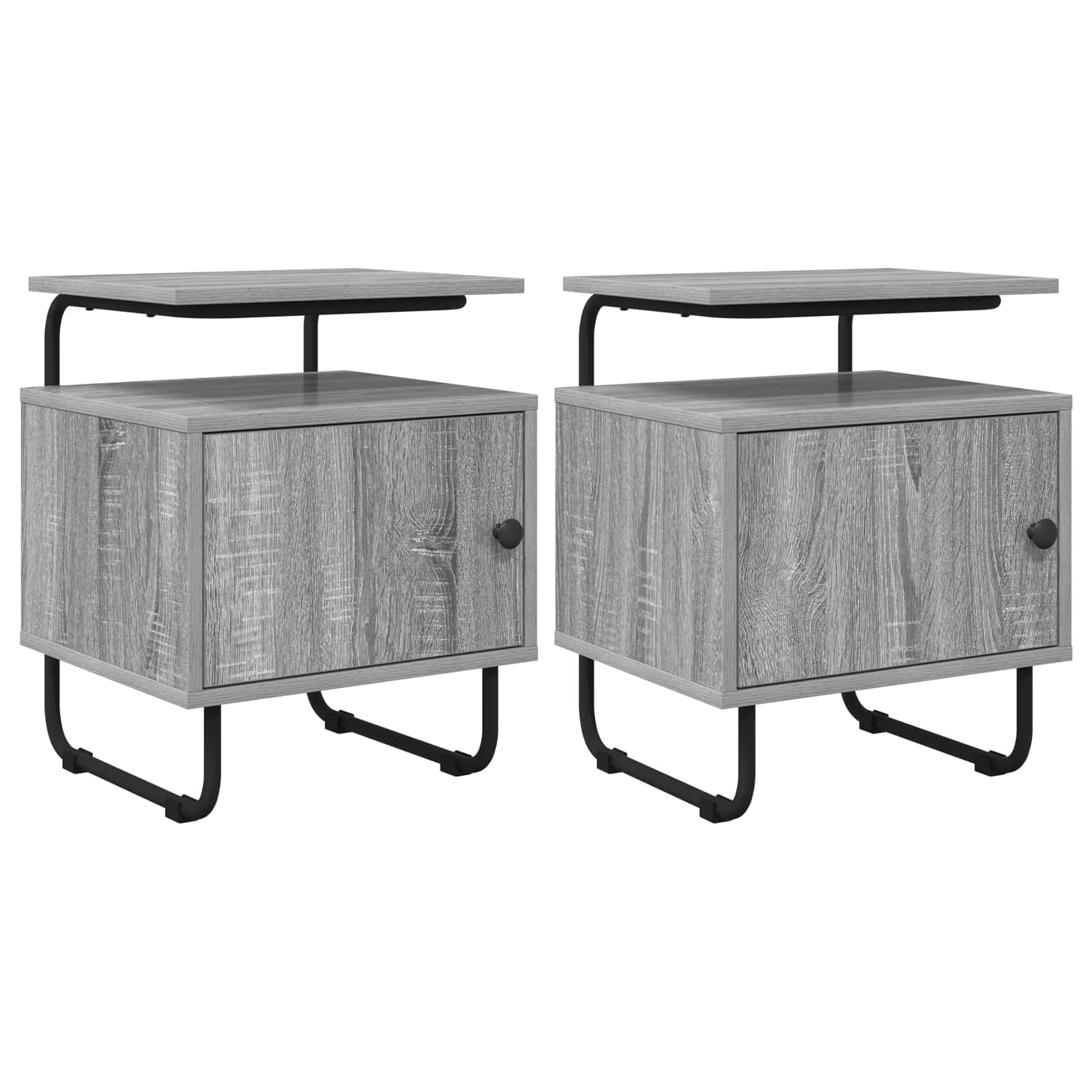 vidaXL Bedside Cabinet 2 pcs Grey Sonoma 40 x 36.5 x 50 cm 1