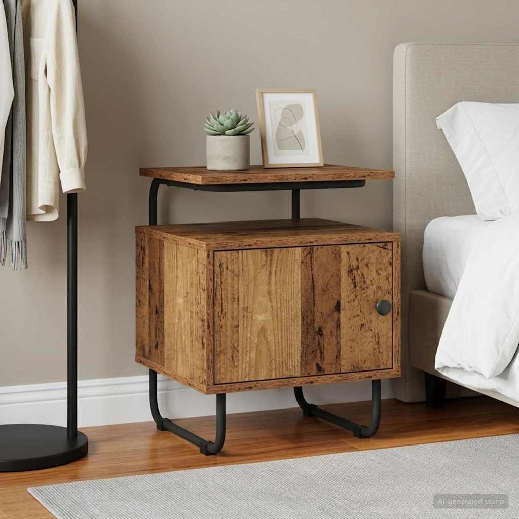 vidaXL Bedside Cabinet Old Wood 40 x 36.5 x 50 cm Engineered Wood 1