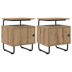 vidaXL Bedside Cabinet 2 pcs Artisan Oak 40 x 36.5 x 50 cm 1