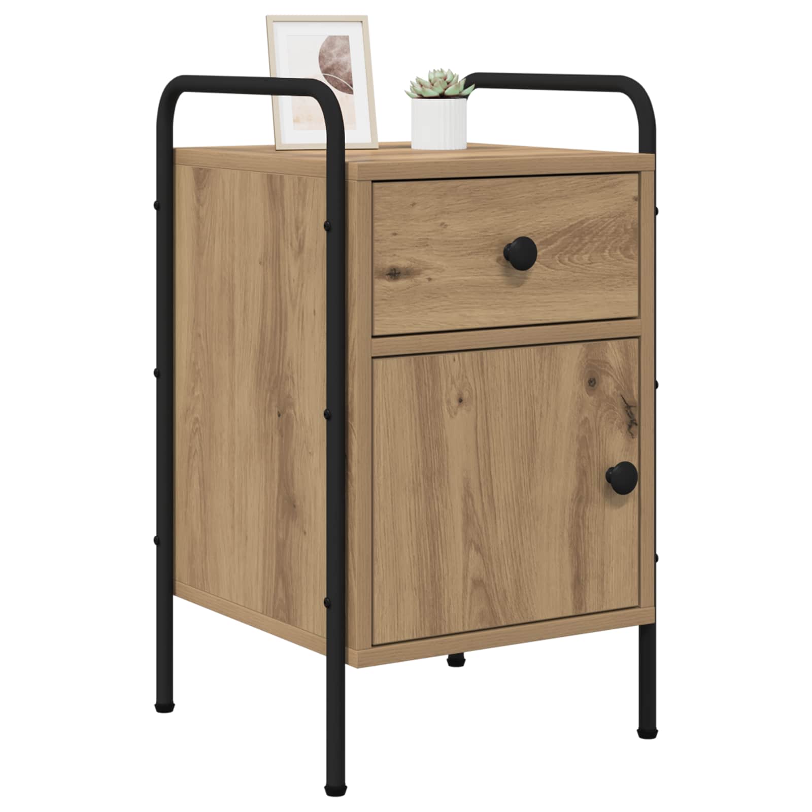 vidaXL Bedside Cabinet Artisan Oak 35 x 36.5 x 61 cm Engineered Wood 2