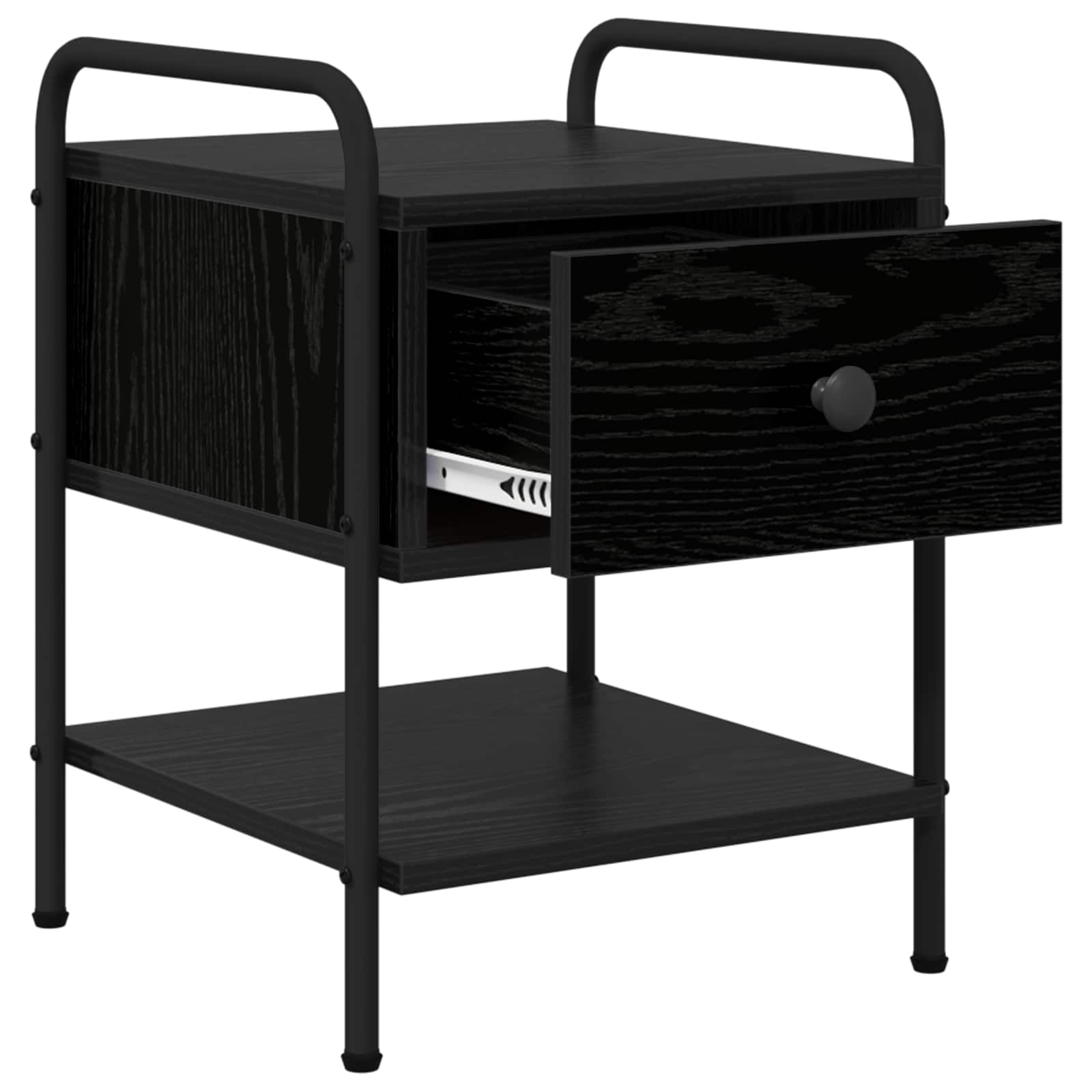 vidaXL Bedside Cabinet Black Oak 35 x 36.5 x 47 cm Engineered Wood 4