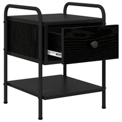 vidaXL Bedside Cabinet 2 pcs Black Oak 35 x 36.5 x 47 cm 5