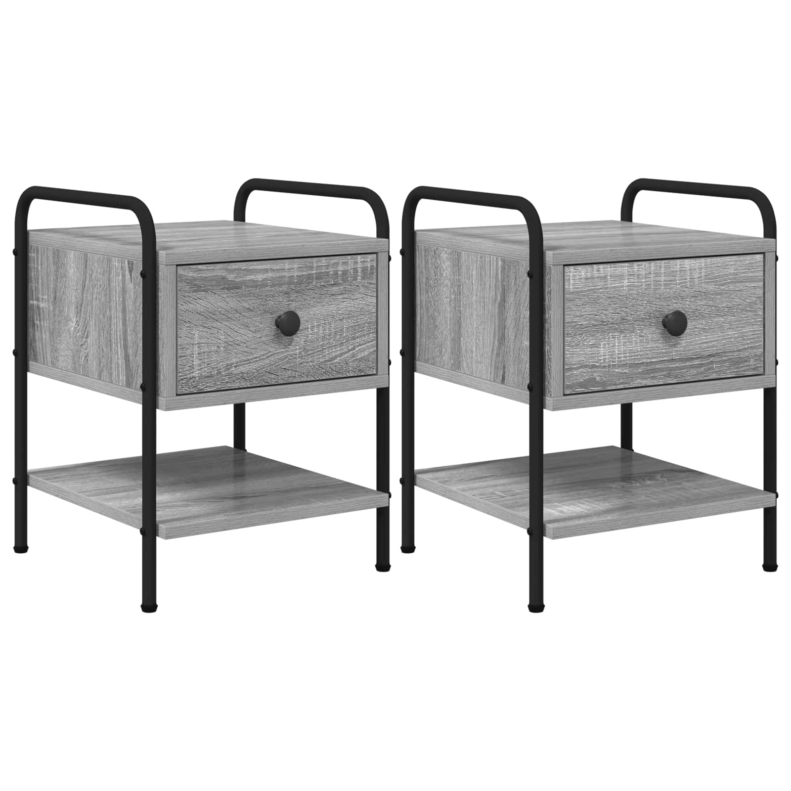 vidaXL Bedside Cabinet 2 pcs Grey Sonoma 35 x 36.5 x 47 cm 2