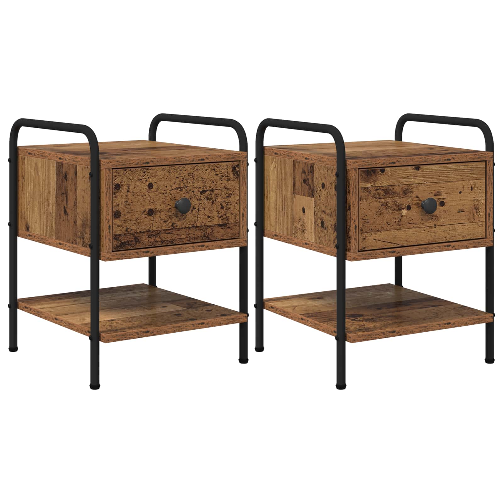 vidaXL Bedside Cabinet 2 pcs Old Wood 35 x 36.5 x 47 cm 2
