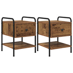 vidaXL Bedside Cabinet 2 pcs Old Wood 35 x 36.5 x 47 cm 2