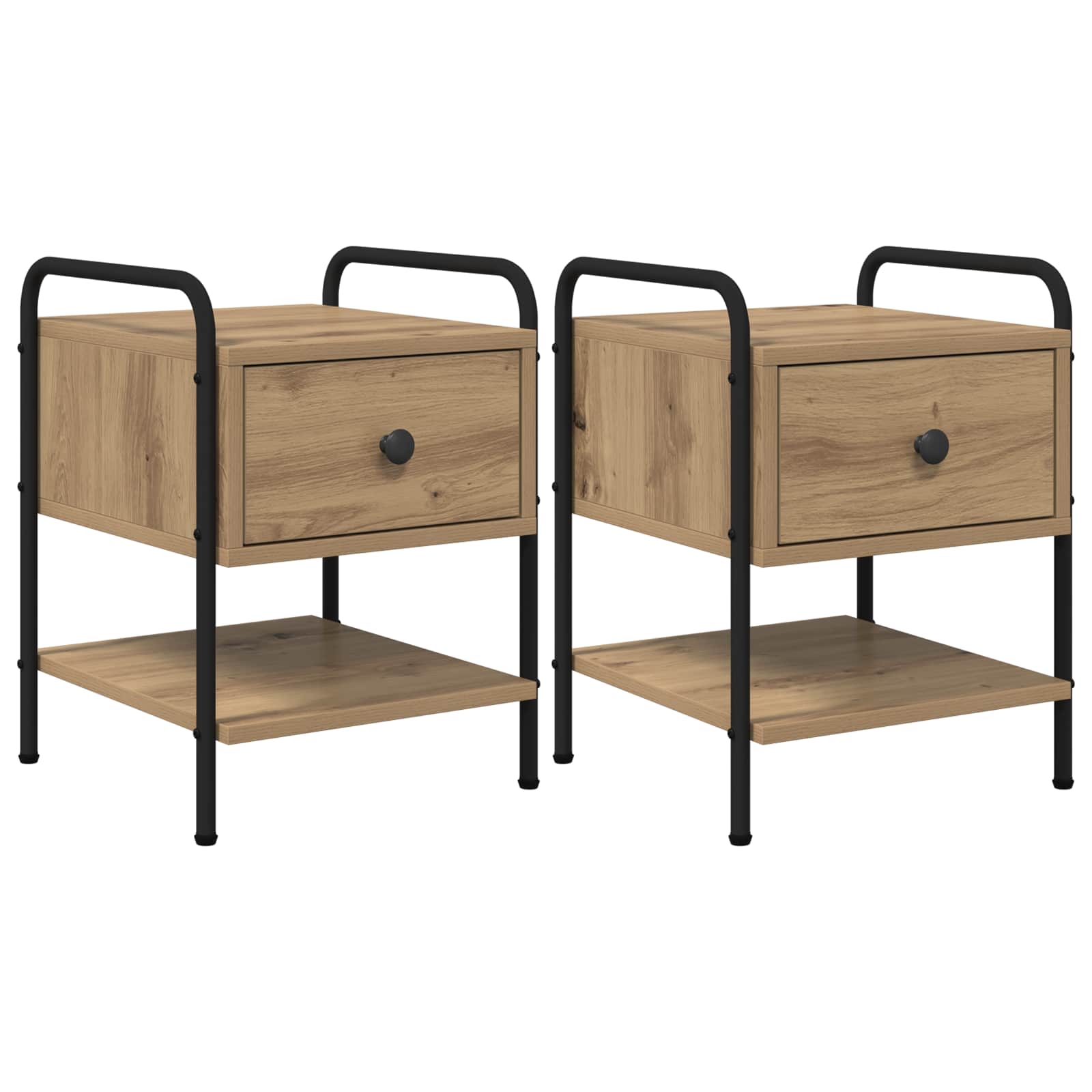 vidaXL Bedside Cabinet 2 pcs Artisan Oak 35 x 36.5 x 47 cm 2