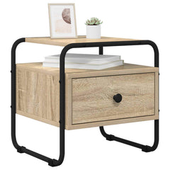 vidaXL Bedside Cabinet Sonoma Oak 40 x 39.5 x 40 cm Engineered Wood 3