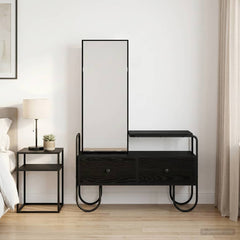 vidaXL Dressing Table Black Oak 100 x 36.5 x 136 cm Engineered Wood 1