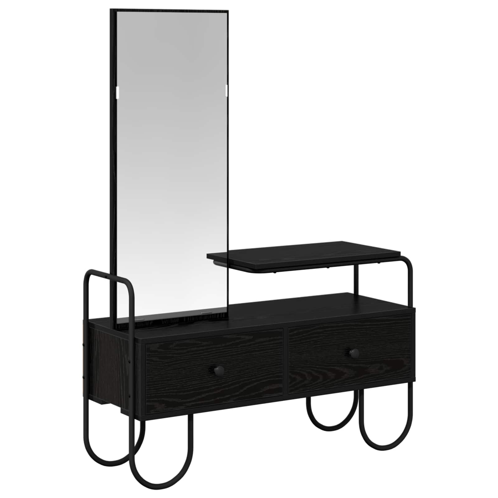 vidaXL Dressing Table Black Oak 100 x 36.5 x 136 cm Engineered Wood 2