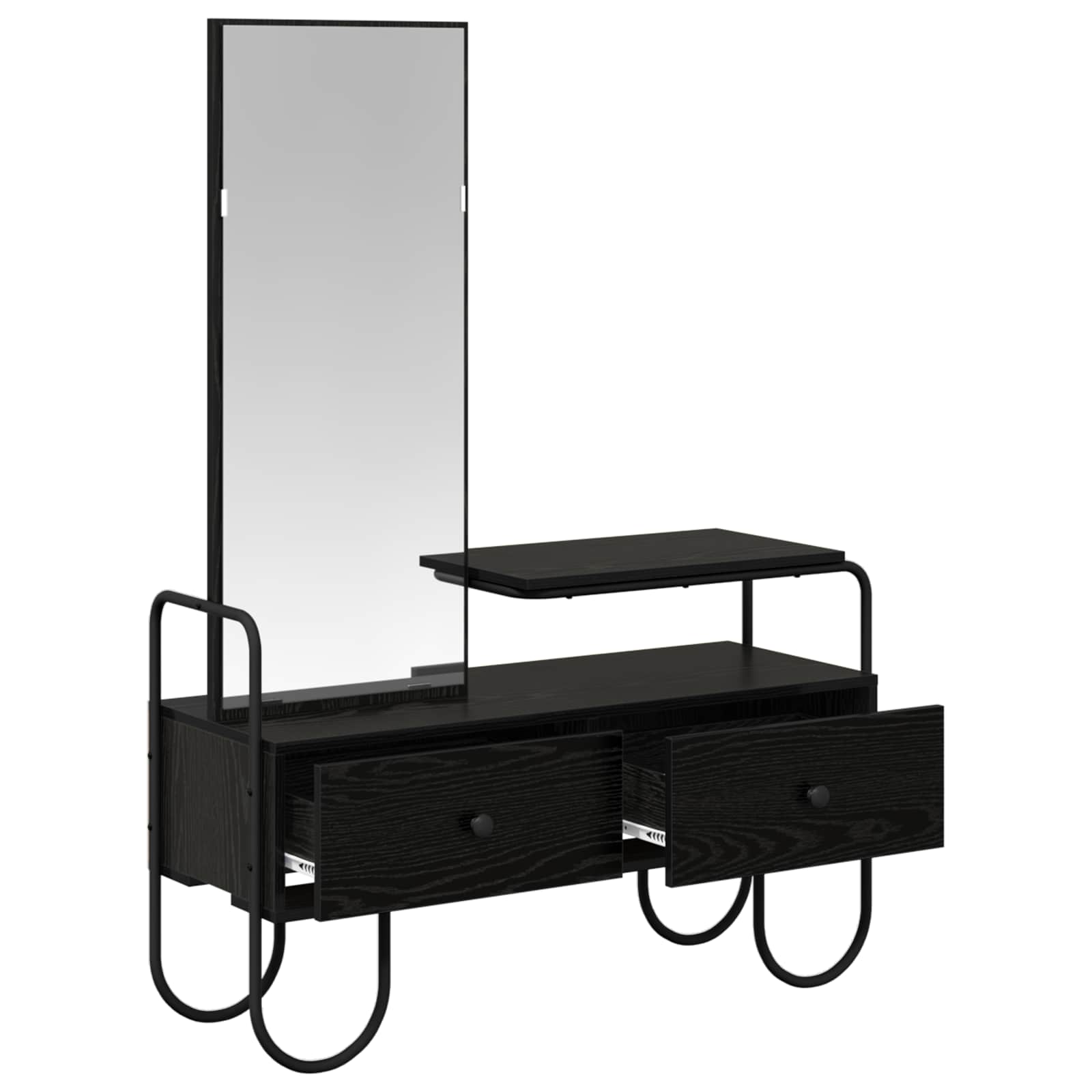 vidaXL Dressing Table Black Oak 100 x 36.5 x 136 cm Engineered Wood 4