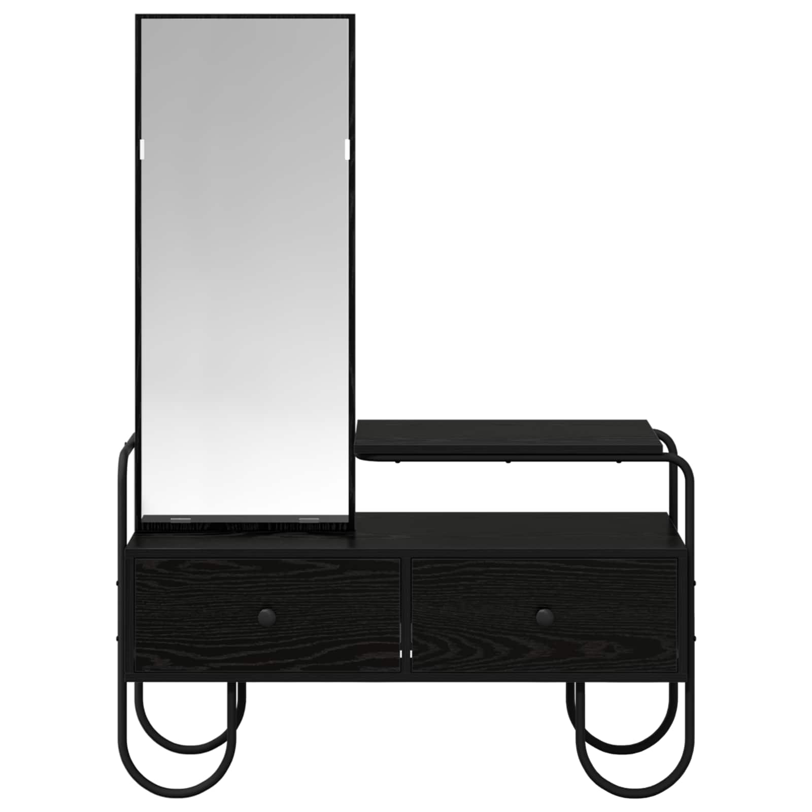 vidaXL Dressing Table Black Oak 100 x 36.5 x 136 cm Engineered Wood 5