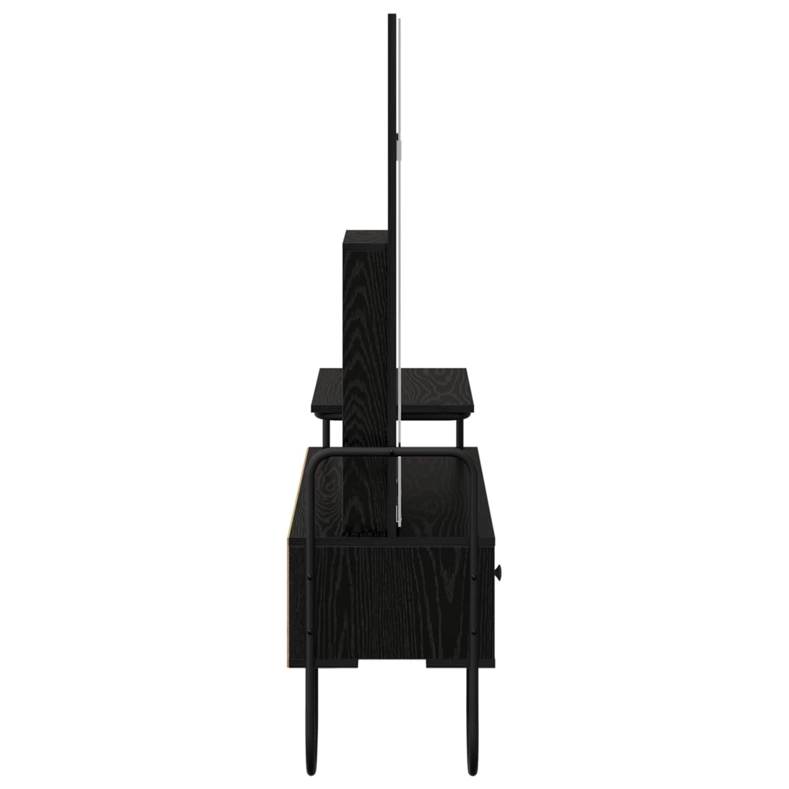 vidaXL Dressing Table Black Oak 100 x 36.5 x 136 cm Engineered Wood 6