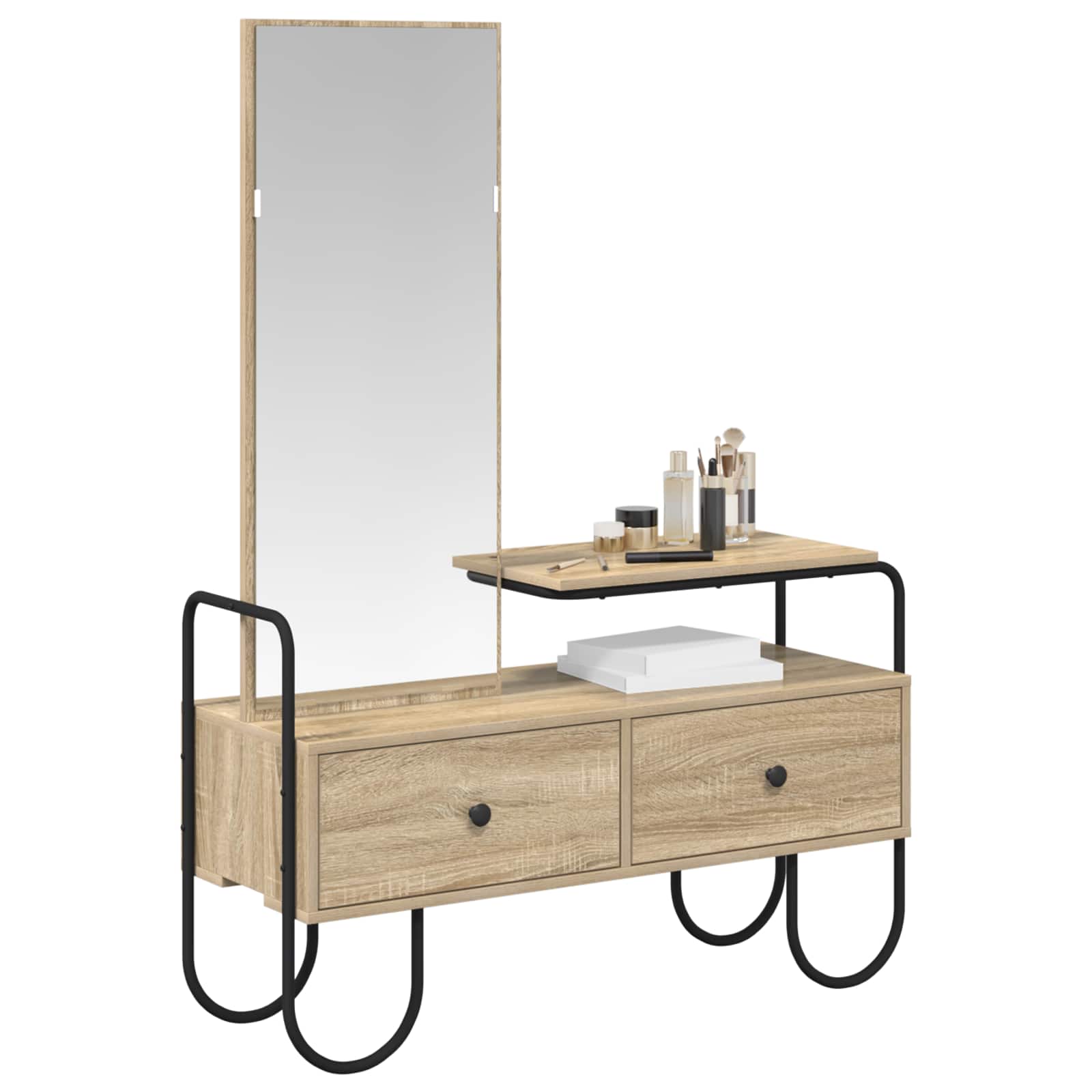 vidaXL Dressing Table Sonoma Oak 100 x 36.5 x 136 cm Engineered Wood 3