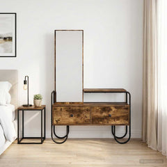 vidaXL Dressing Table Smoked Oak 100 x 36.5 x 136 cm Engineered Wood 1