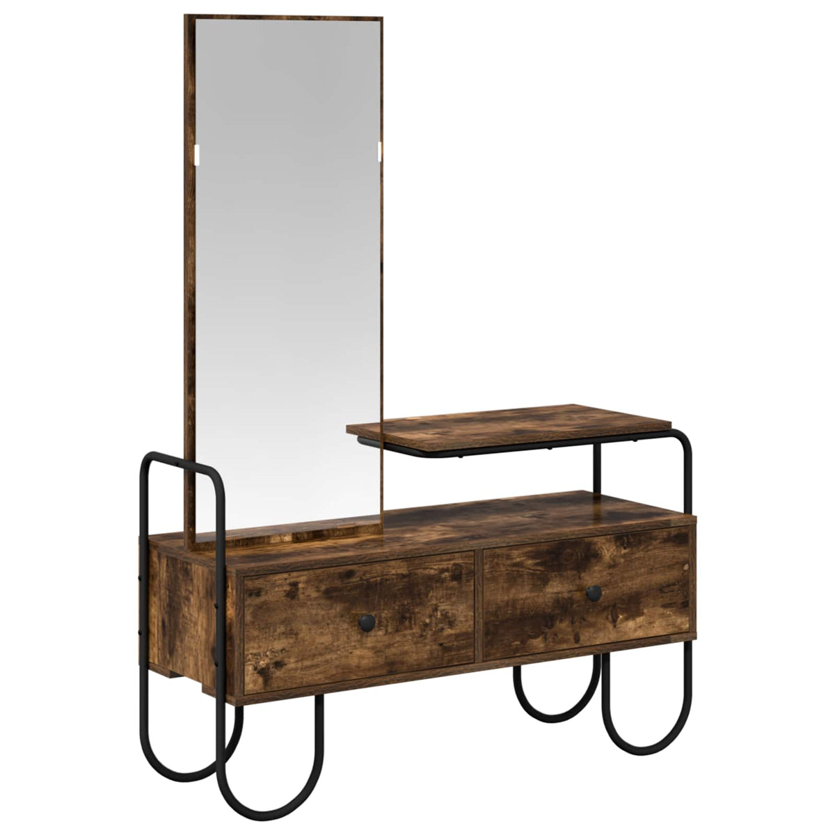 vidaXL Dressing Table Smoked Oak 100 x 36.5 x 136 cm Engineered Wood 2