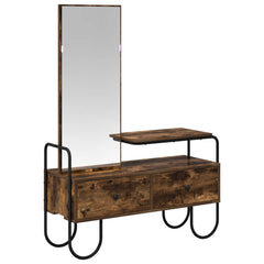 vidaXL Dressing Table Smoked Oak 100 x 36.5 x 136 cm Engineered Wood 2