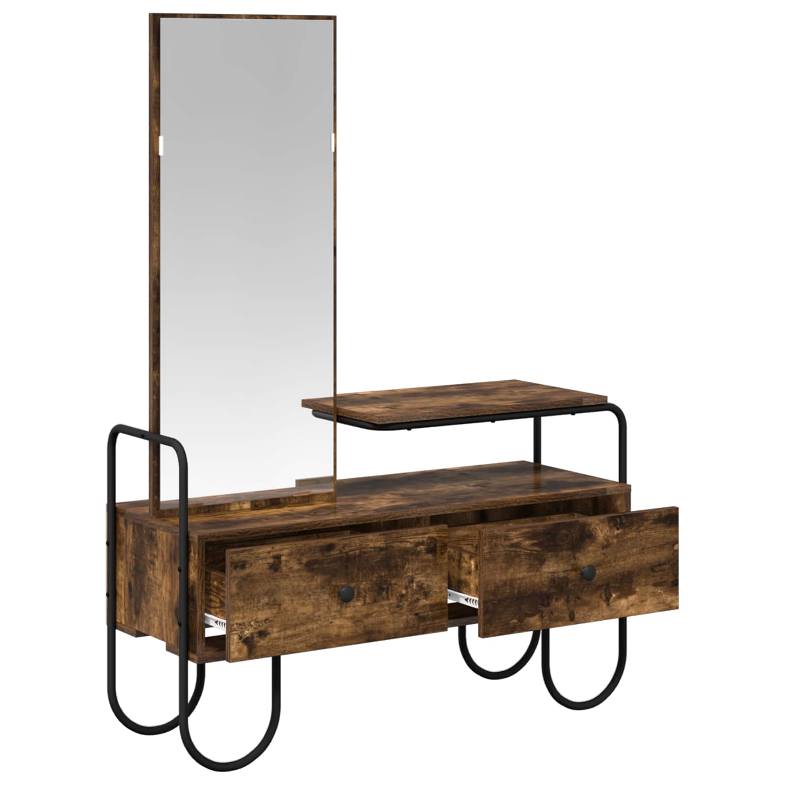 vidaXL Dressing Table Smoked Oak 100 x 36.5 x 136 cm Engineered Wood 4