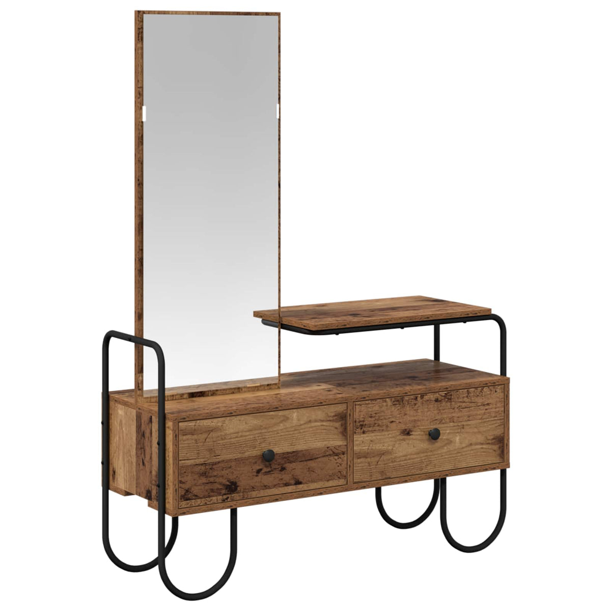 vidaXL Dressing Table Old Wood 100 x 36.5 x 136 cm Engineered Wood 2