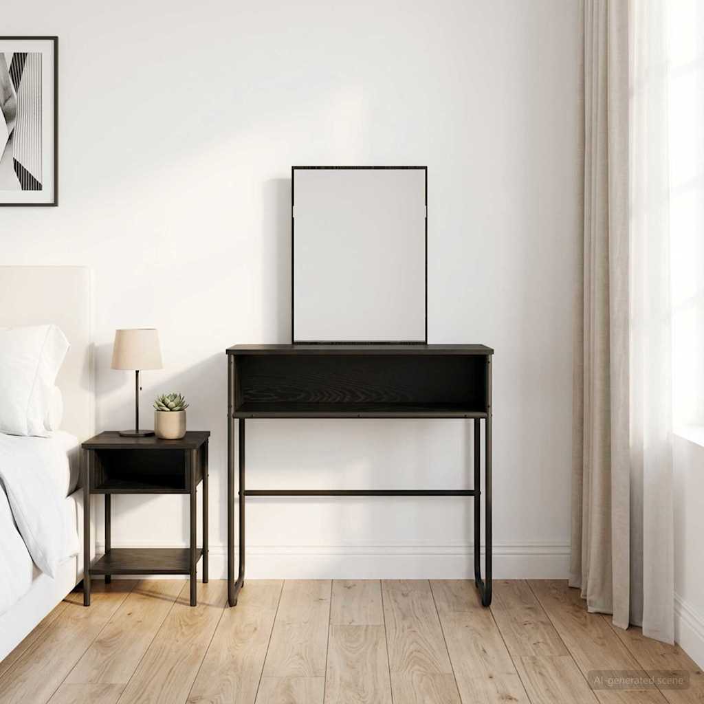 vidaXL Dressing Table Black Oak 81 x 40 x 131 cm Engineered Wood 1