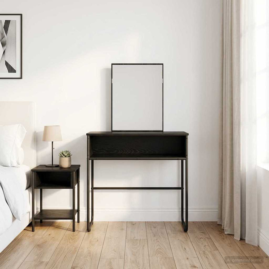 vidaXL Dressing Table Black Oak 81 x 40 x 131 cm Engineered Wood 1