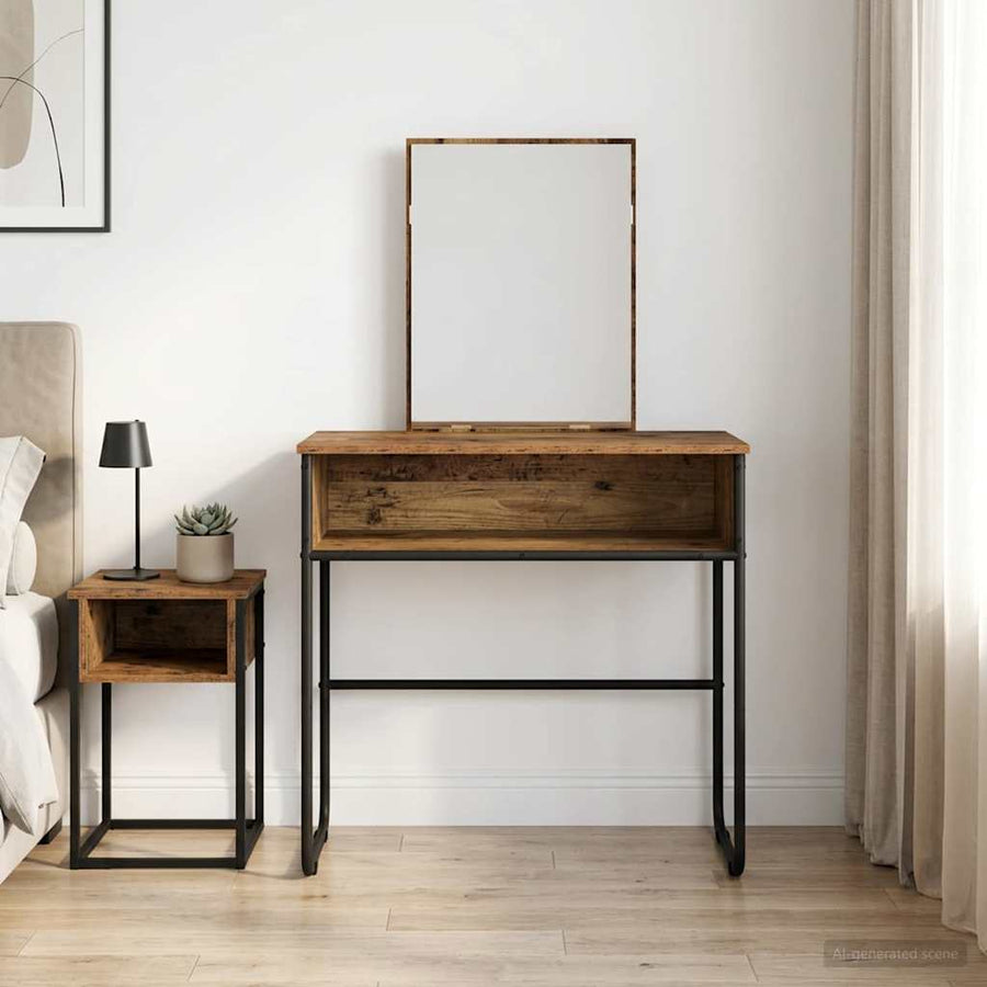 vidaXL Dressing Table Old Wood 81 x 40 x 131 cm Engineered Wood 1
