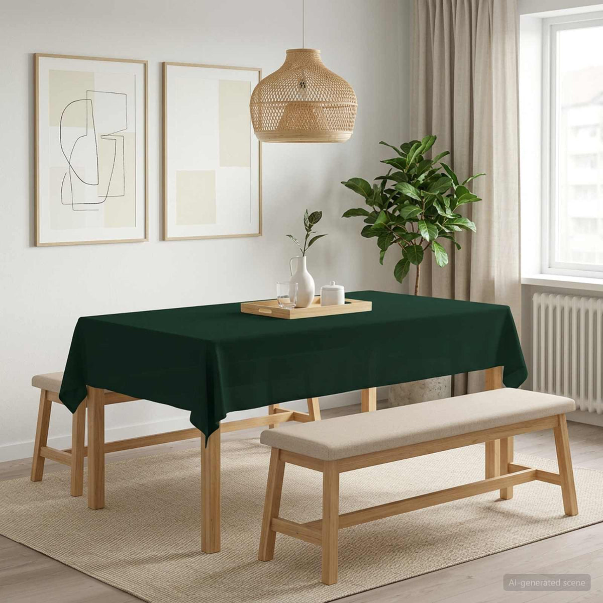 vidaXL Table Cloth Polyester Rectangular 5 pcs Dark Green