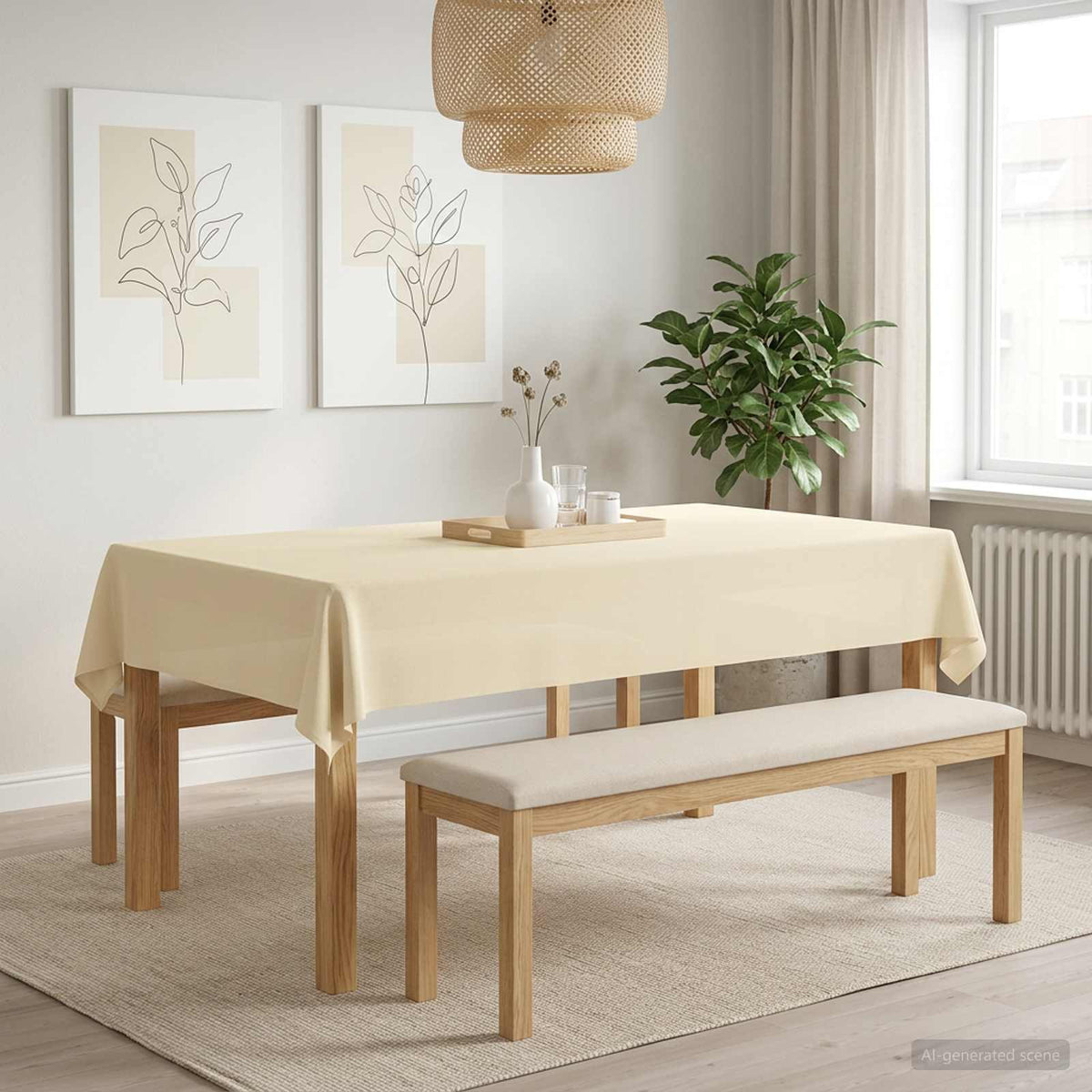 vidaXL Table Cloth Polyester 5 pcs Cream White