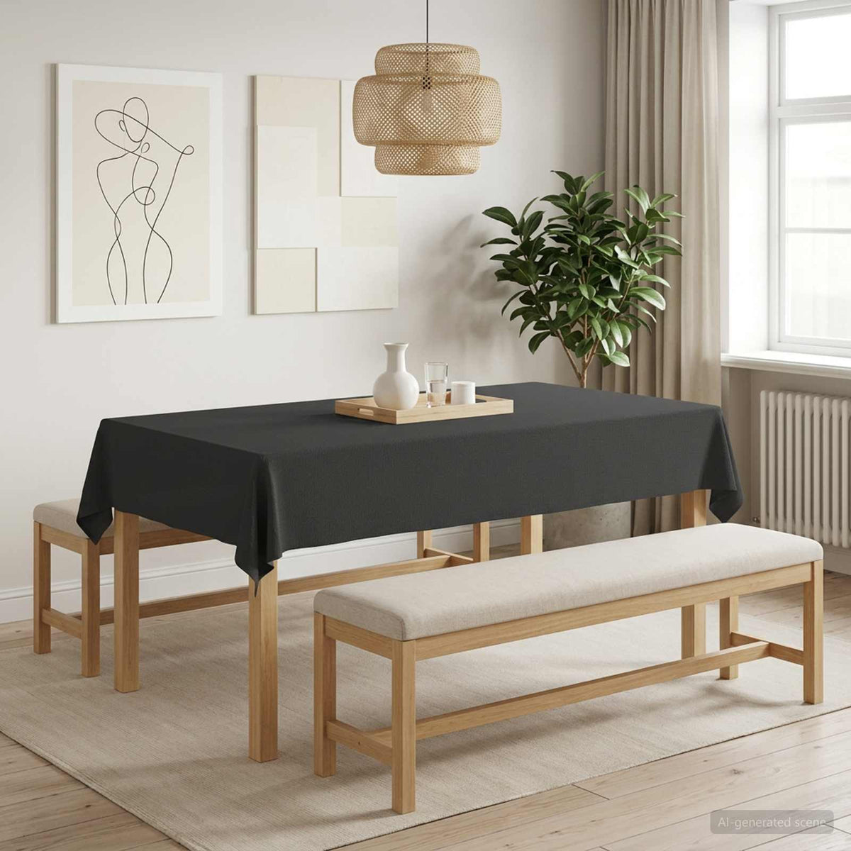 Table Cloth Rectangular 5 pcs Dark Grey 140 x 200 cm