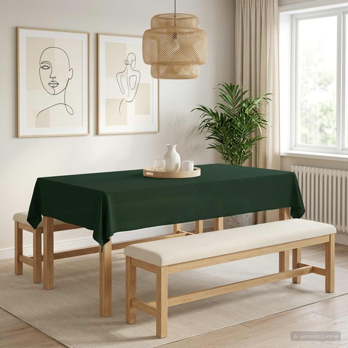 Table Cloth Rectangular 5 pcs Dark Green 140 x 200 cm