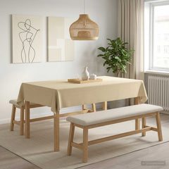 Table Cloth Rectangular 5 pcs Cream White 140 x 200 cm