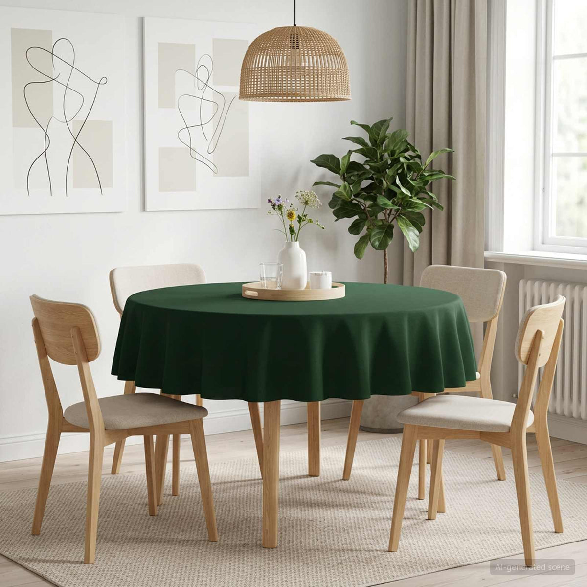 Table Cloth Rectangular 5 pcs Dark Green Ø 180 cm