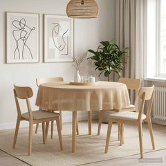 Table Cloth Rectangular 5 pcs Beige Ø 180 cm