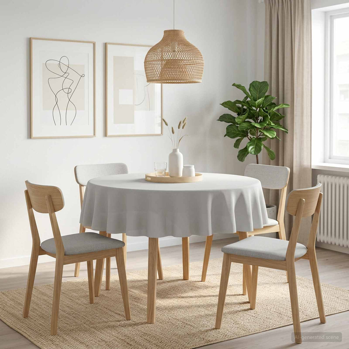 Table Cloth Rectangular 5 pcs White Ø 180 cm
