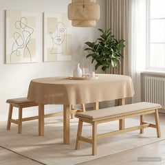 Table Cloth Rectangular 5 pcs Beige 130 x 220 cm