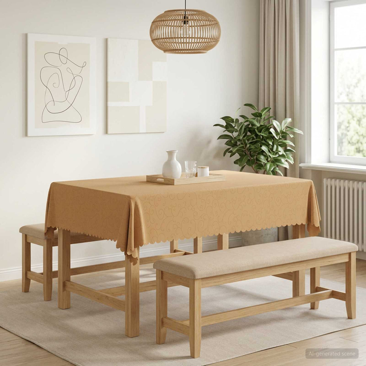 vidaXL Table Cloth 5 pcs Rectangular Beige 110 x 140 cm 1