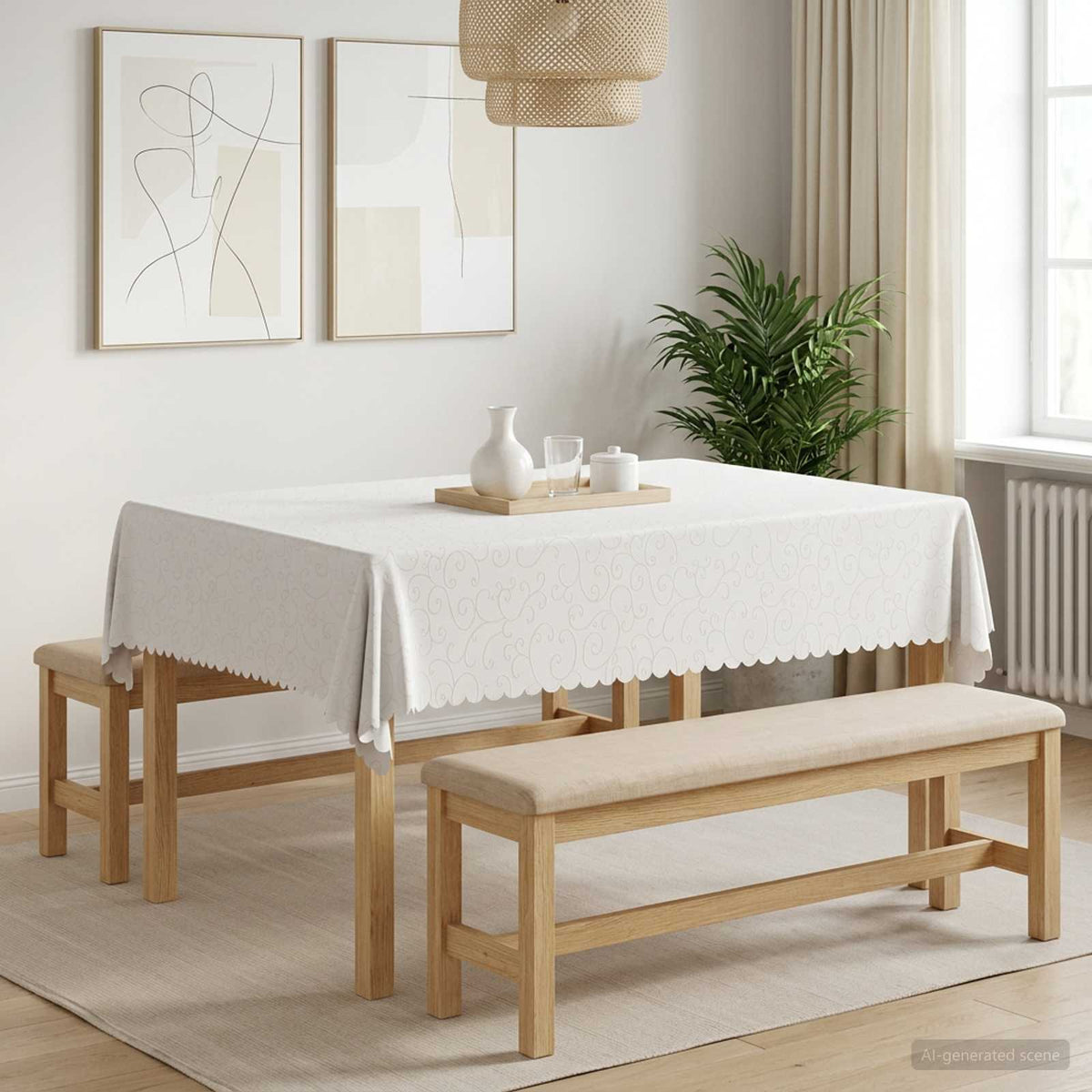 vidaXL Table Cloth 5 pcs Rectangular White 110 x 140 cm 1