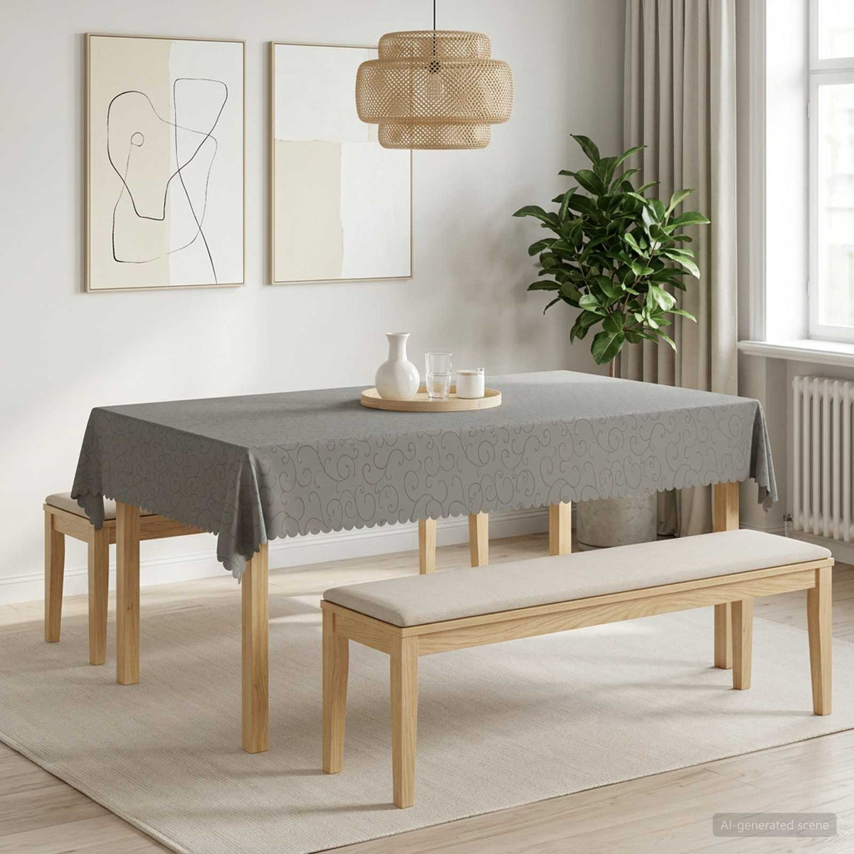 vidaXL Table Cloth Rectangular 5 pcs Light Grey